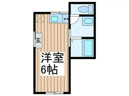 光ビル(ワンルーム/1階)の間取り写真