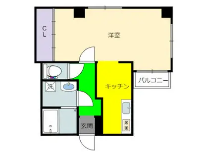 HEARTY東桜(1DK/4階)の間取り写真