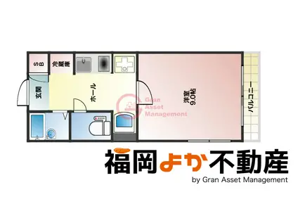 グレイスT&T(1K/2階)の間取り写真