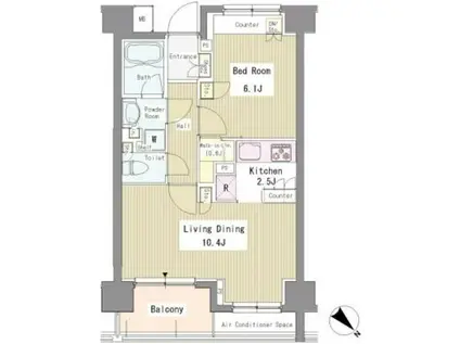 リベルテ月島(1LDK/7階)の間取り写真