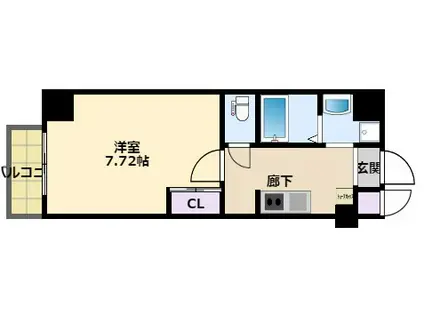 G-CHAINON NARUO(1K/4階)の間取り写真