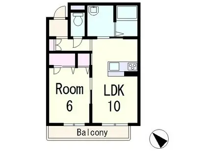 シャーメゾン ザ サンフラワー(1LDK/1階)の間取り写真