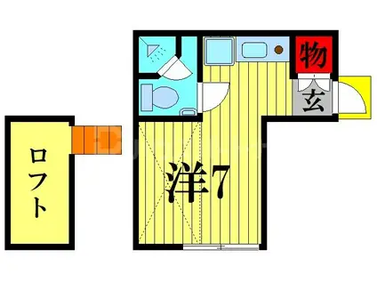 キュリオス亀有(ワンルーム/2階)の間取り写真