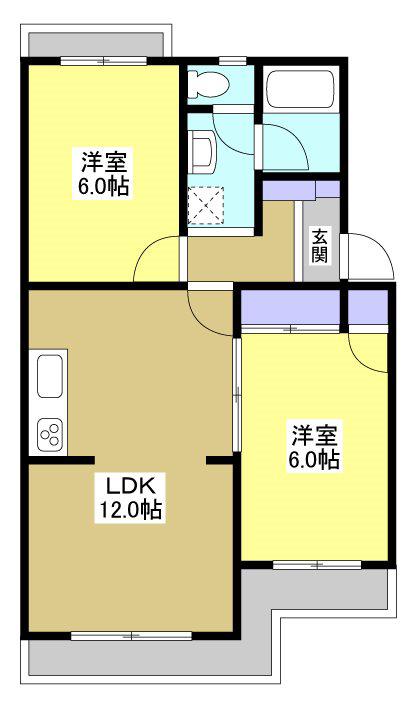ルグラン(2LDK/3階)の間取り写真