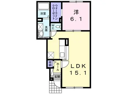 エスペランザ(1LDK/1階)の間取り写真