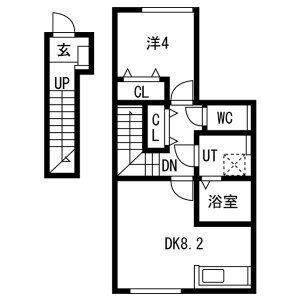 とってもたのし荘 (1LDK/2階)の間取り写真