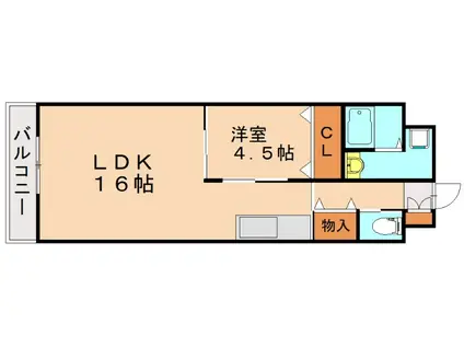 ギャラン穴生(1LDK/4階)の間取り写真