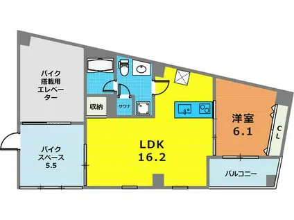 EG-12B(1LDK/7階)の間取り写真