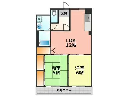 ヴィラ上小田井壱番館(2LDK/3階)の間取り写真