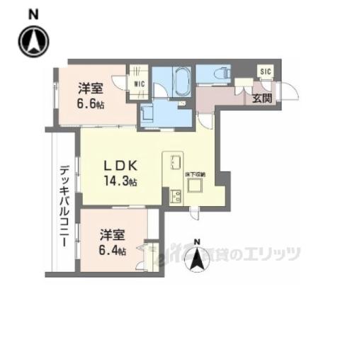 シャーメゾやすらぎ(2LDK/1階)の間取り写真