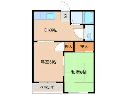 マーガレット(2DK/2階)の間取り写真
