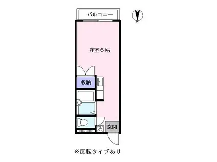 フィオーレ布瀬(1K/2階)の間取り写真
