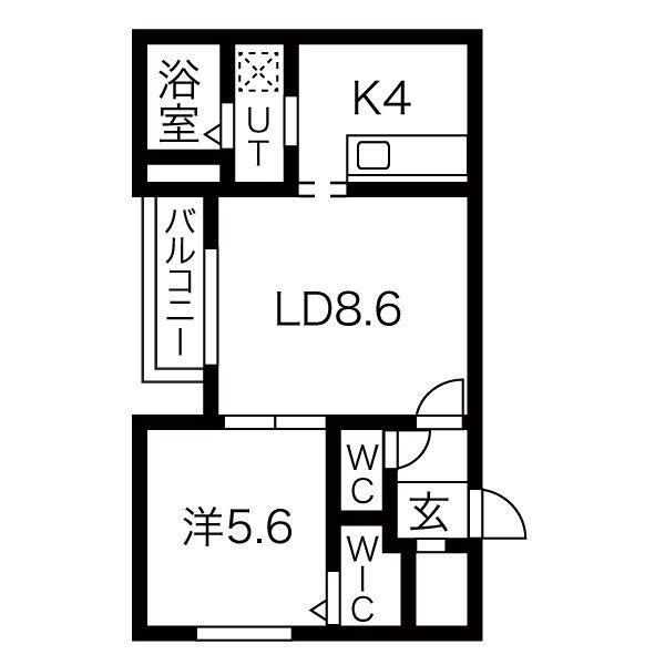 モンブラン(1LDK/2階)の間取り写真