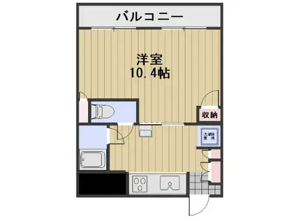 パークシティ中庄駅前(1K/2階)の間取り写真