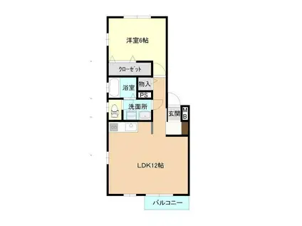 つくばエクスプレス 研究学園駅 徒歩10分 2階建 築18年(1LDK/2階)の間取り写真