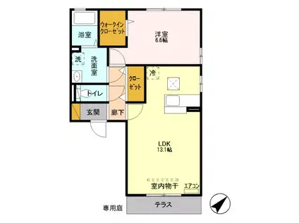 グランド マリアージュ(1LDK/1階)の間取り写真