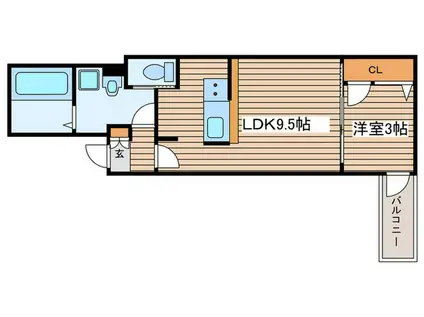 I`LL BE清水白壁(1LDK/1階)の間取り写真