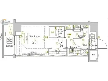ラフィスタ川崎大師(1K/7階)の間取り写真