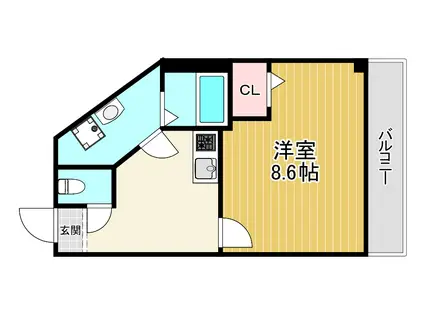 LASPERANZAKYOBASHI(1K/4階)の間取り写真