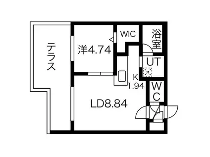 S.FIELD北23(1LDK/1階)の間取り写真