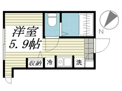 BUONA VITA(ワンルーム/2階)の間取り写真