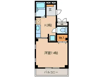 ソルビオス金剛院(1K/2階)の間取り写真