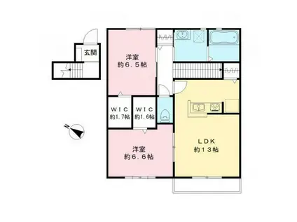 ペア ネクスト A棟(2LDK/2階)の間取り写真