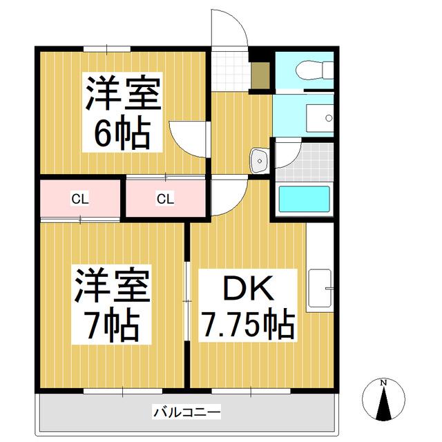 フォレストパレス(2DK/2階)の間取り写真