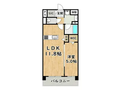 ホープハウスIII(1LDK/2階)の間取り写真