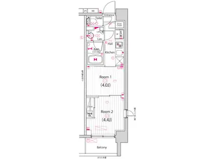 ガーラ・パークサイド亀戸(2K/5階)の間取り写真