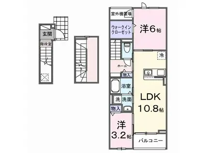 ヴェルデメゾン(2LDK/3階)の間取り写真