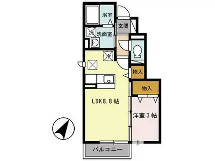 アグロス A(1LDK/1階)の間取り写真