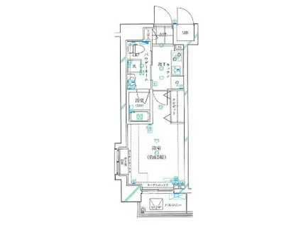 ガリシア浜松町(1K/3階)の間取り写真