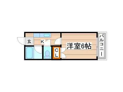 ビックバレー宮千代(1K/2階)の間取り写真