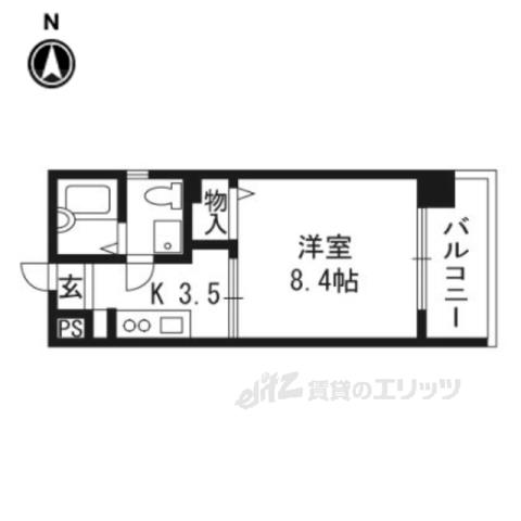 THECITY京都五条(1K/6階)の間取り写真
