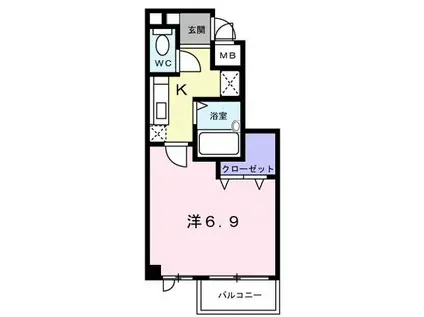 フレンテリーオ(1K/3階)の間取り写真