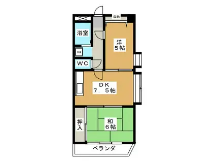 メゾンドマルシェ(2DK/4階)の間取り写真