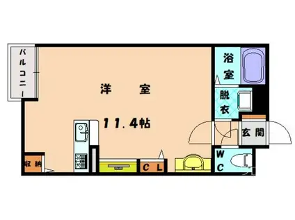 レオネクスト堀内III(ワンルーム/2階)の間取り写真