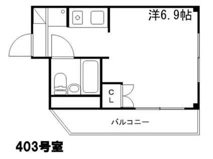 エレーヴ新在家(1K/1階)の間取り写真