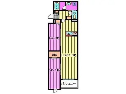 リトルロックス(2LDK/2階)の間取り写真