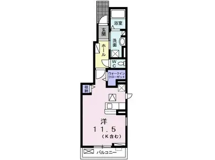 アヴェニール 焼津駅北I(ワンルーム/1階)の間取り写真