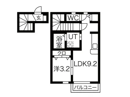 さくらブルーム(1LDK/2階)の間取り写真