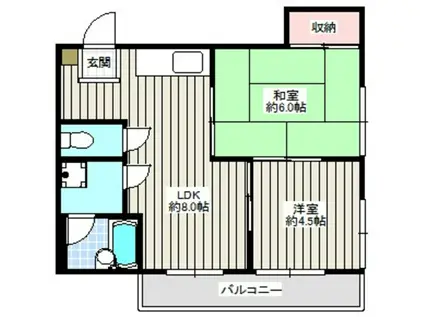 メゾンサワダ(2LDK/3階)の間取り写真