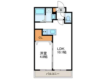 RITZ GRANDE N19 リッツグランデN19(1LDK/2階)の間取り写真