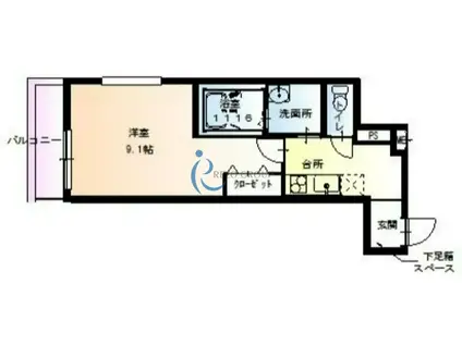 フジパレス杭全(1K/3階)の間取り写真