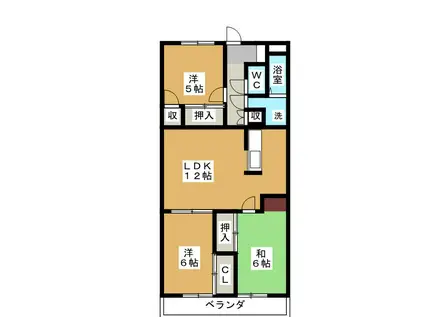クリスタルパレス東山(3LDK/6階)の間取り写真