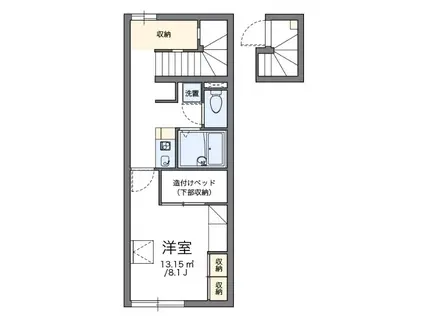 ヴィラノーバ(1K/2階)の間取り写真