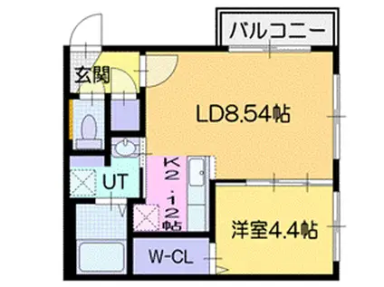 エッジスパーク(1LDK/4階)の間取り写真