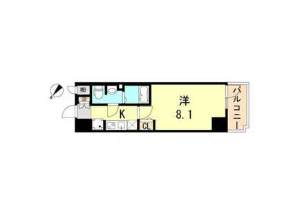 アドバンス神戸グルーブII(1K/9階)の間取り写真