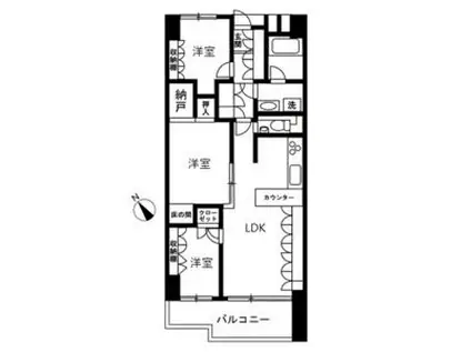 アイビハイツ南品川(3LDK/9階)の間取り写真